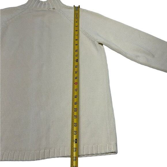 Land’s End White Knit Zip Up Sweater Cardigan Jumper Large - Picture 6 of 11